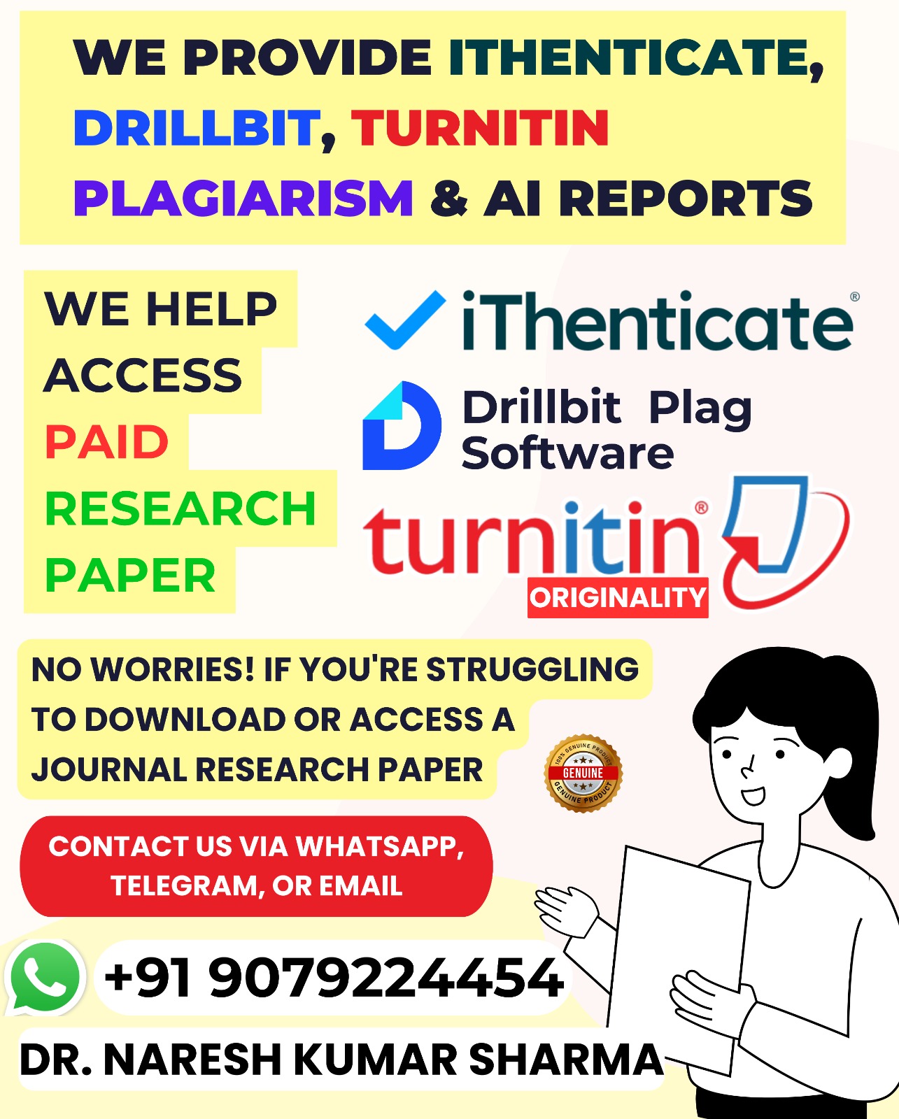 iThenticate DrillBit Turnitin Plagiarism and AI Reports